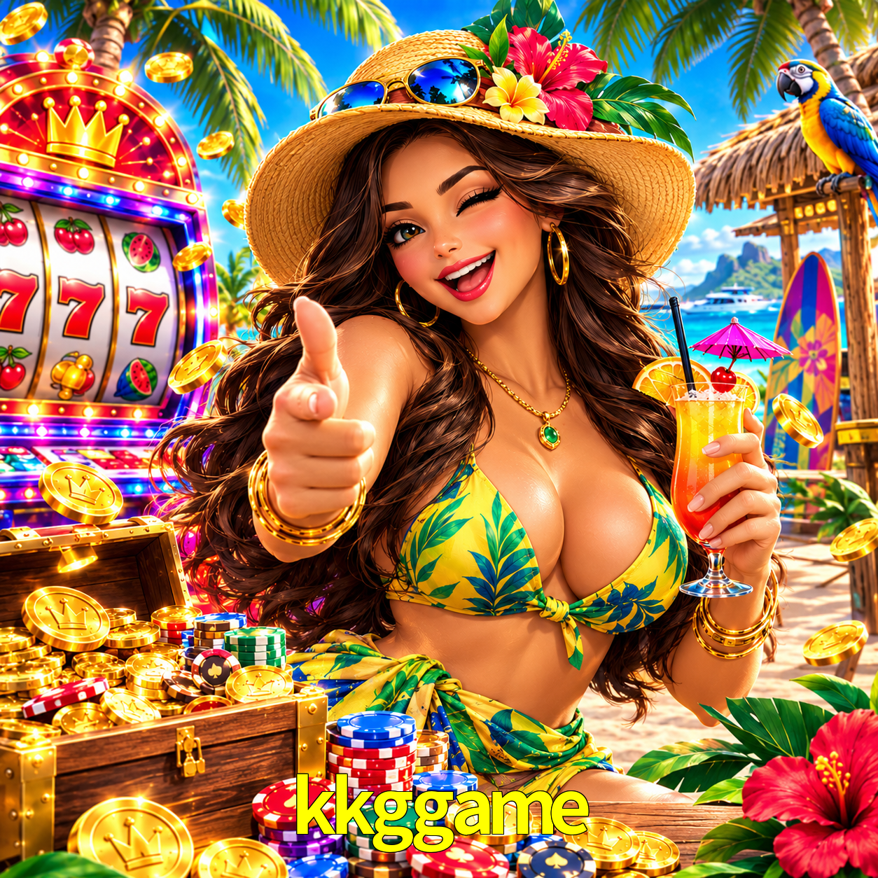 Imagem promocional da kkggame mostrando a plataforma e suas vantagens